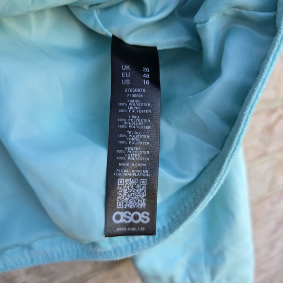 ASOS DESIGN Ultimate Faux Suede Cropped Moto Biker Jacket in Mint Green Size 16 - Picture 7 of 15